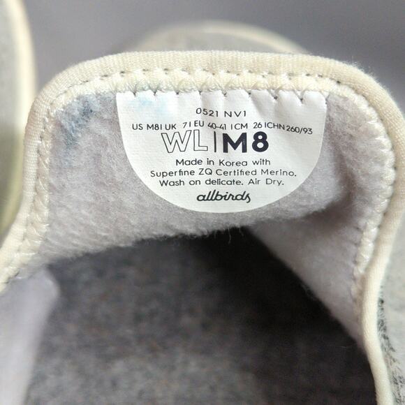 Allbirds Shoes Mens 8 Gray Wool Loungers Slip On Comfort - Picture 2 of 6